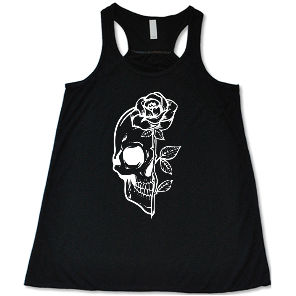 Skull Rose Print T-Shirt for Men & Women - Gothic Fashion, Casual Wear - Perfect for Halloween, Concerts, and Street Style