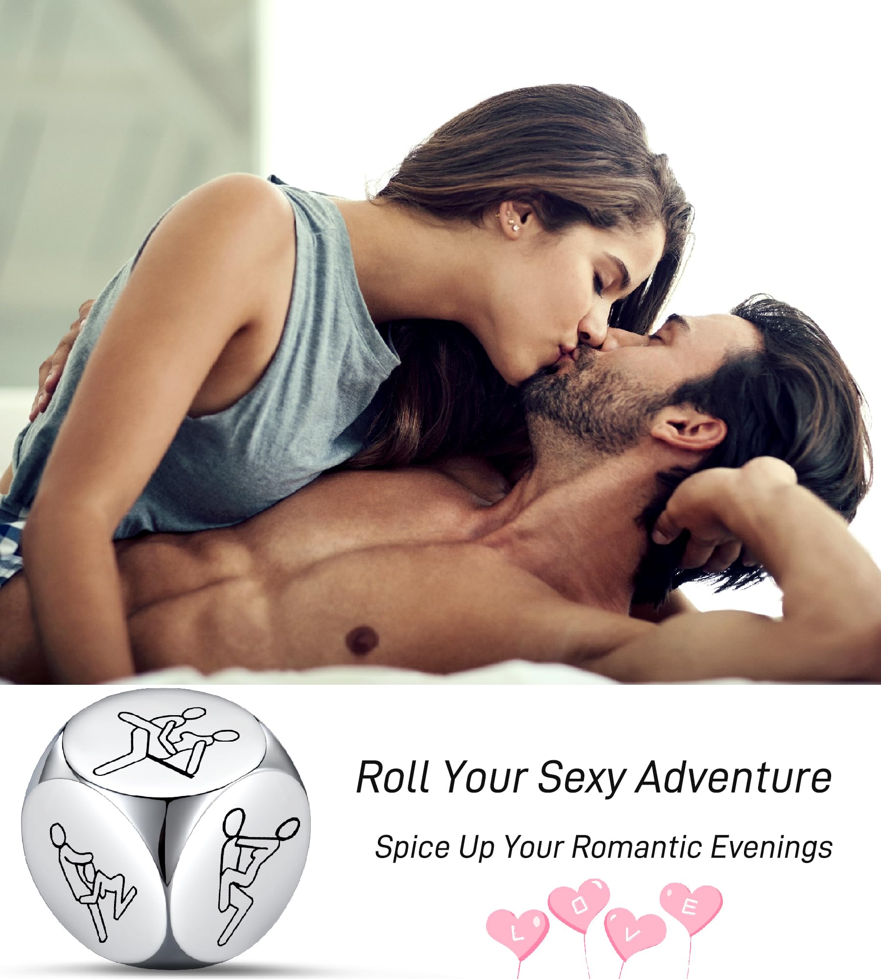 Valentine's Day Gifts for Him - Romantic Dice Game for Couples, Funny Date Night Ideas, Unique Anniversary & Christmas Presents for Boyfriend/Husband - Perfect for Birthdays, Stocking Stuffers & Romantic Evenings