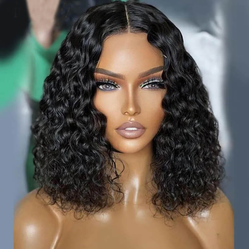 Buy 2 Human Hair Wigs for $139 | Dak Blue 13x4 Lace Frontal Bob Wig + Free 4x4 Glueless Curly Bob Wig | Perfect for Daily Wear, Cosplay & Special Occasions
