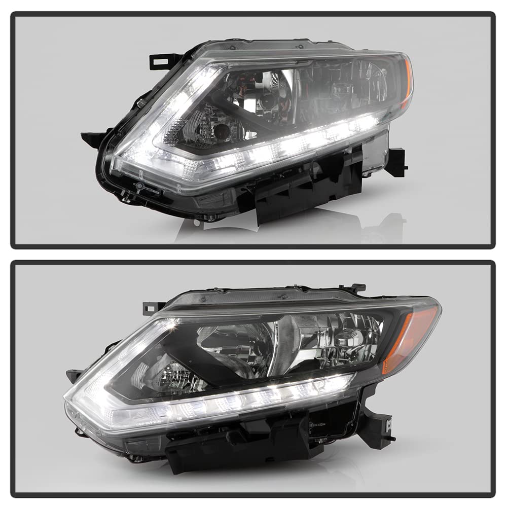 ACANII - OEM Style Projector Headlights for 2014-2016 Nissan Rogue (Halogen Model) - Driver & Passenger Side - Improved Night Visibility & Modern Look for Daily Commuting and Road Trips