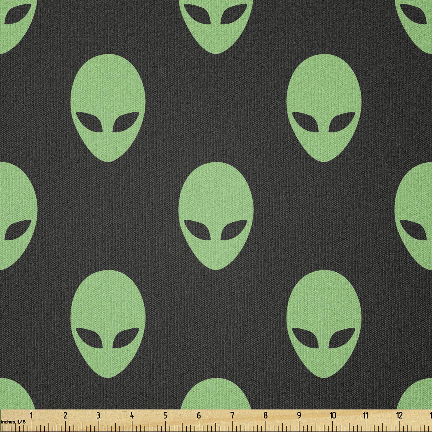 Ambesonne Alien Fabric by The Yard - Supernatural Martian & Extraterrestrial Print Stretch Knit Fabric for DIY Clothing, Sewing & Craft Projects (10 Yards, Fern Green) - Perfect for Cosplay, Sci-Fi Costumes & Unique Home Decor
