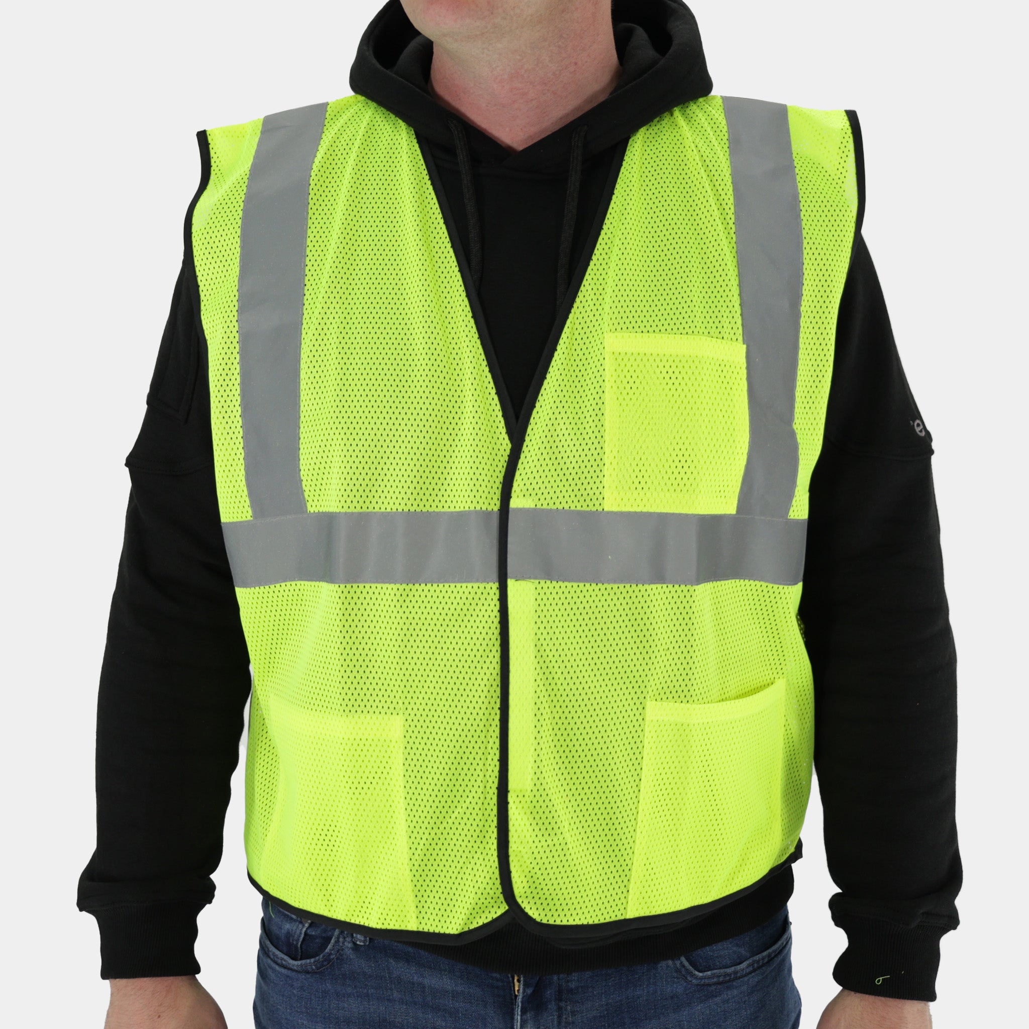 High Visibility Economy Lime Safety Vest (1-Pack) - Reflective Work Vest for Construction, Road Crews & Outdoor Safety