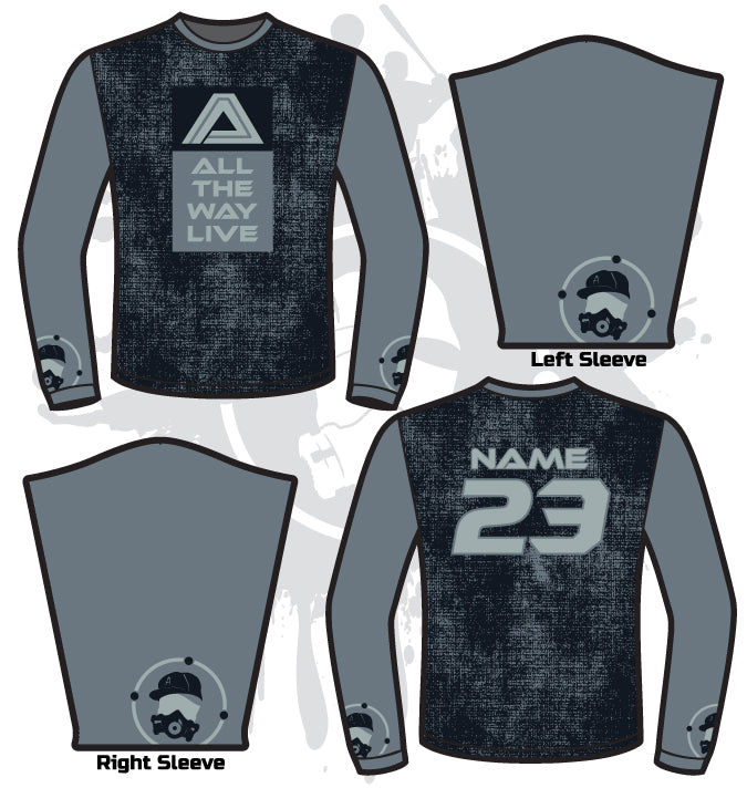 Fade Out Full Dye Long Sleeve Jersey - Breathable Performance Shirt for Men & Women - Perfect for Running, Gym Workouts & Outdoor Sports