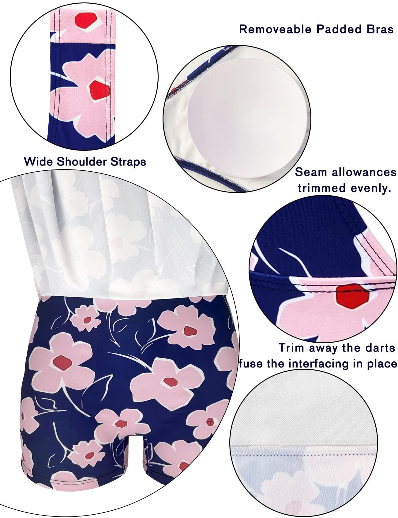 AONTUS Plus Size Swimsuits for Women - Tummy Control Bathing Suit for Beach & Pool