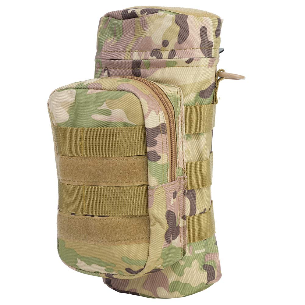 Camouflage Military Water Bottle Pouch for Outdoor Hiking, Camping & Travel - Durable Tactical Hydration Carrier for Backpacking, Mountaineering & Adventure