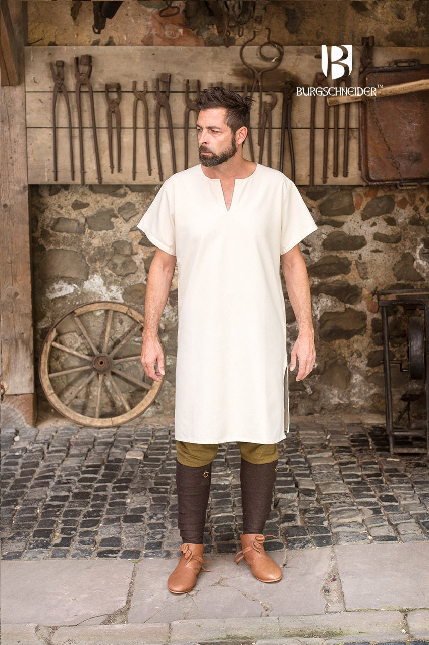 Snorri Natural Short Sleeve Under Tunic - Women's Loose Fit Layering Top for Casual Wear & Summer Outfits