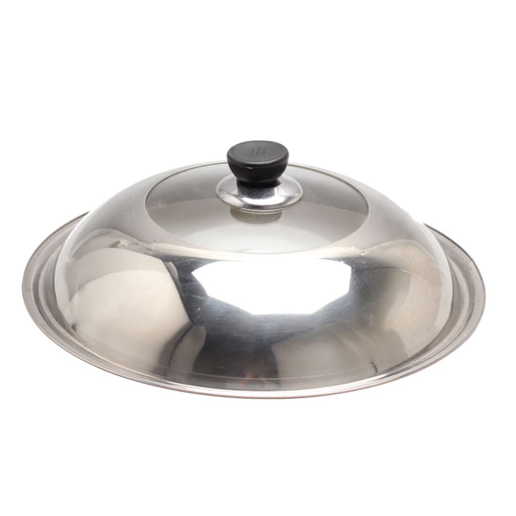 Universal Stainless Steel Pot Lid Cover with Glass Window - 30cm Steam Basting Food Cover for Skillets, Pans & Cooking Pots | Perfect for Frying, Steaming & Keeping Food Warm in the Kitchen