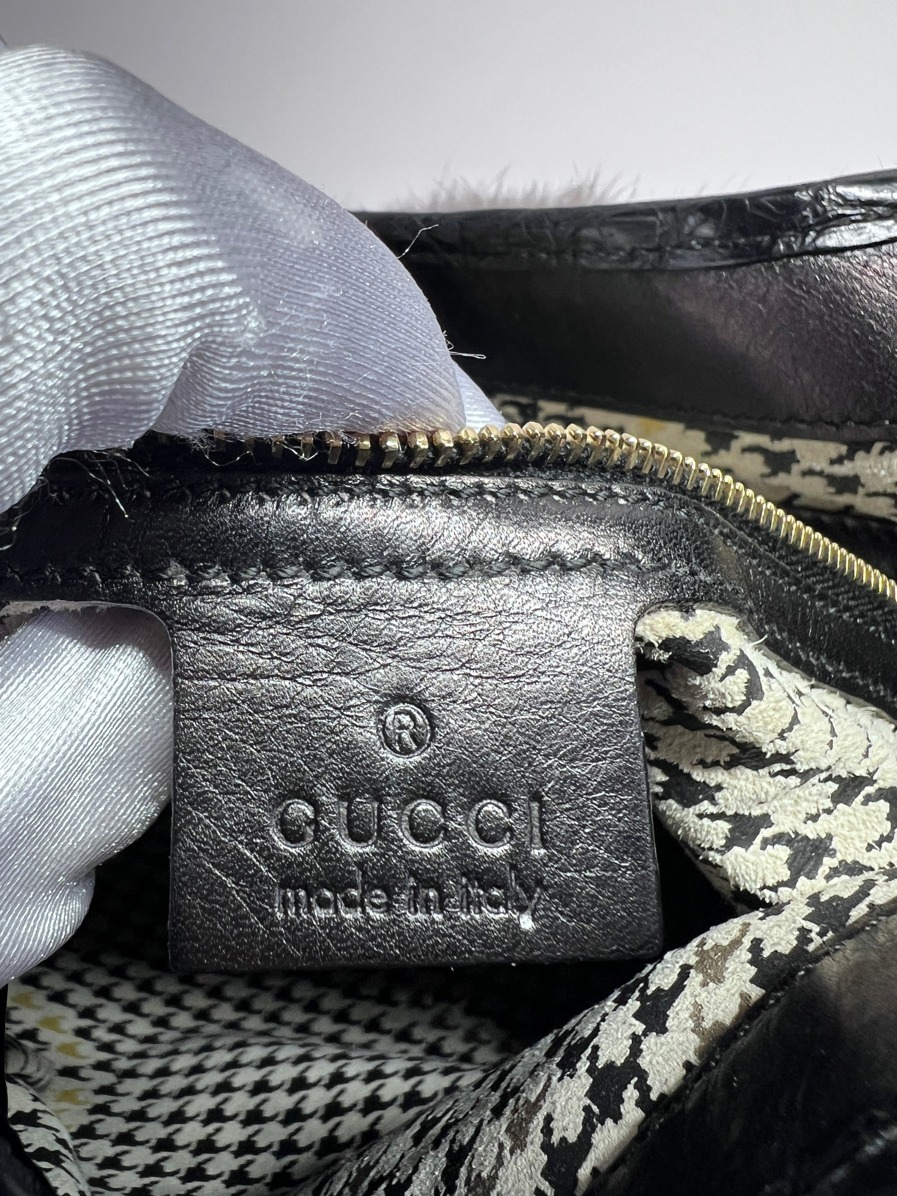 Vintage Gucci Jackie Bag in Mink & Crocodile Leather - Luxury Designer Handbag for Women, Perfect for Parties, Date Nights & Special Occasions