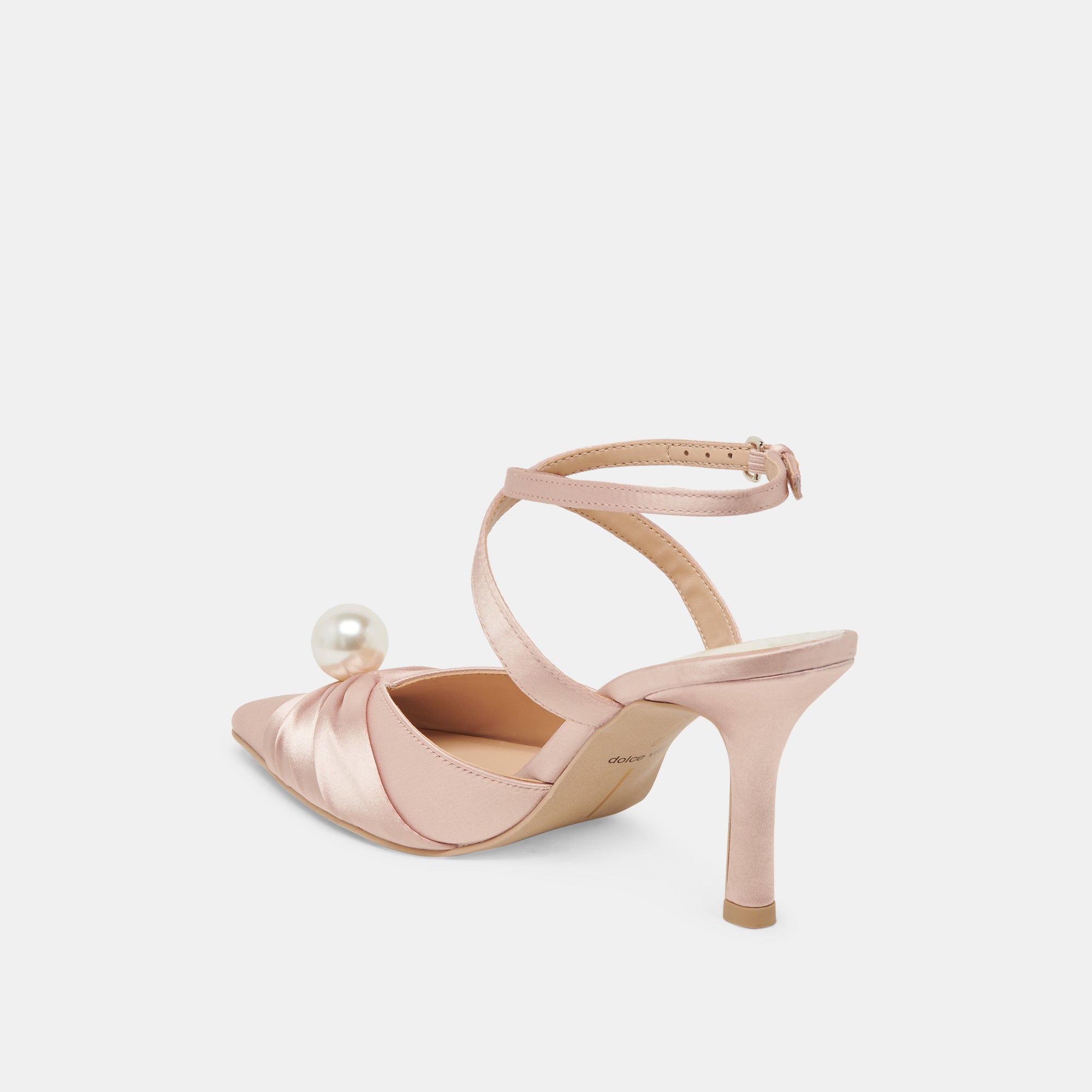 KAYSEY Women's Light Blush Satin High Heels - Elegant Dress Shoes for Weddings, Parties & Special Occasions