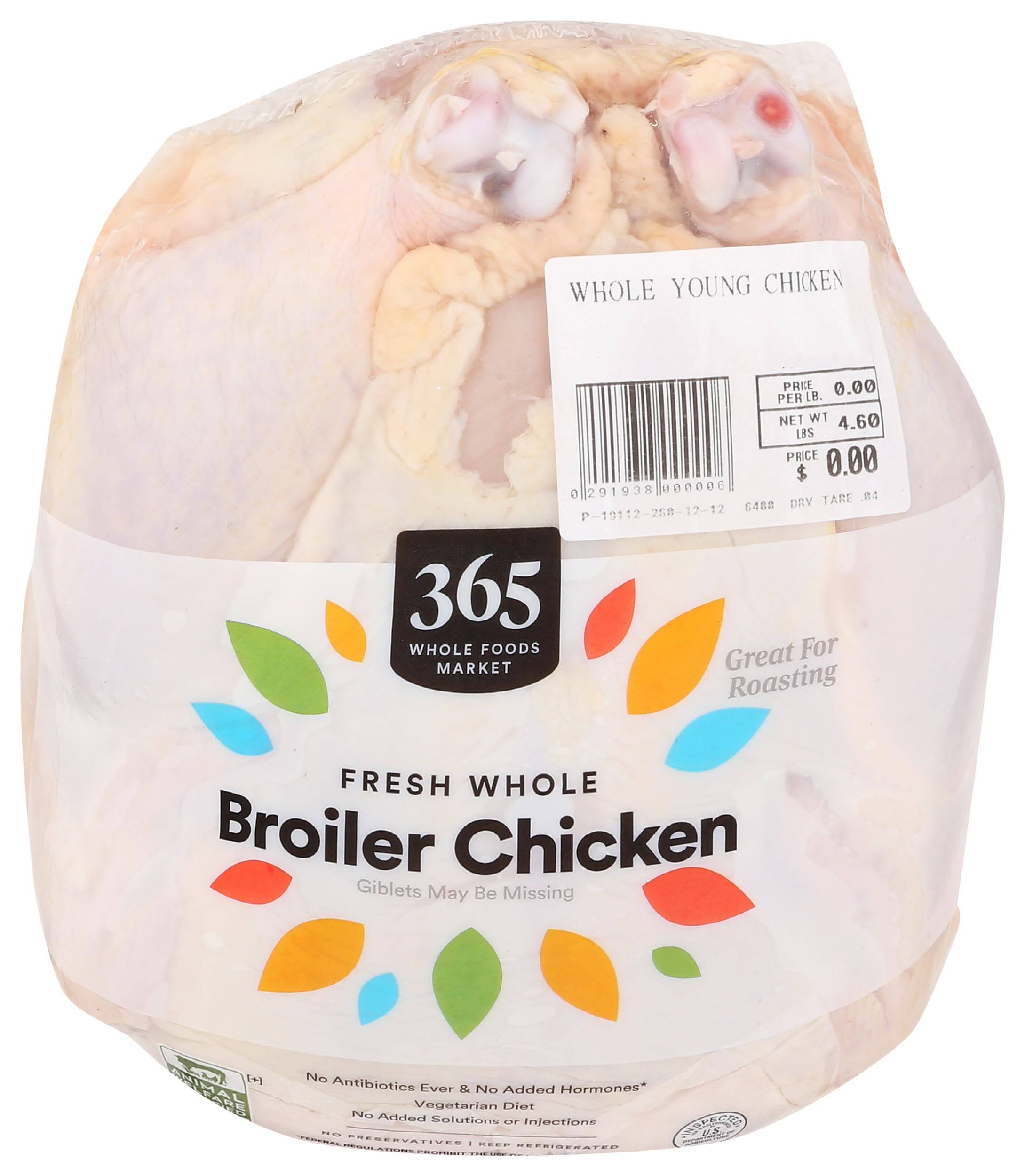 365 By Whole Foods Market, Organic Whole Chicken - Fresh, Antibiotic-Free, Humanely Raised for Healthy Cooking & Family Meals