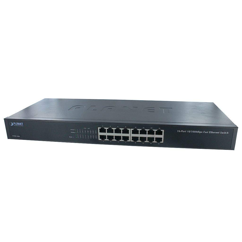 16-Port 10/100Mbps Fast Ethernet Network Switch, FNSW-1601 - High-Speed LAN Hub for Office, Home & Gaming | Plug-and-Play Desktop Switch for Reliable Wired Connections