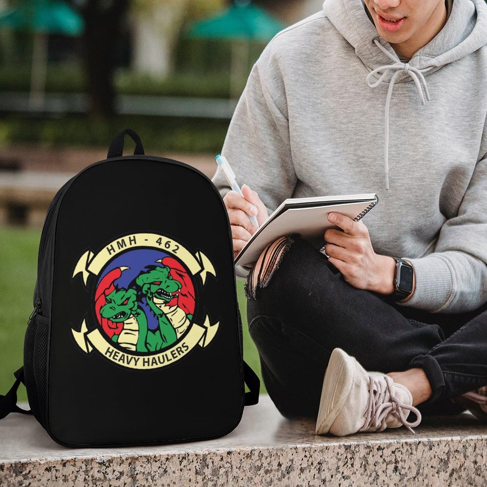 IOEDTHBJ HMH-462 17 Inch Laptop Backpack for Men & Women - 3D Printed Stylish School & Work Computer Bag - Perfect for College, Office & Travel