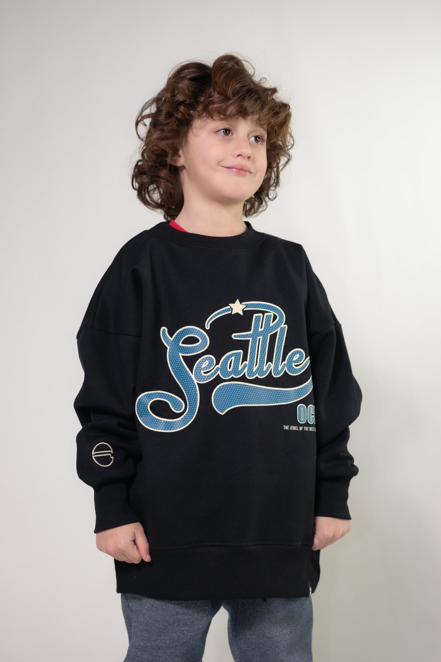 Oversize Kids Varsity Jacket Black V3 - Trendy Unisex Baseball Coat for Boys & Girls - Perfect for School, Sports, and Casual Outings