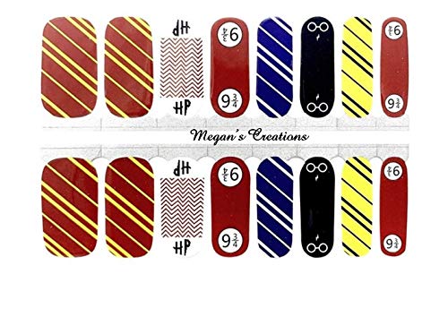 Harry Potter Inspired Nail Polish Wraps | Magical Nail Art Stickers | Perfect for Cosplay, Halloween & Wizarding World Themed Parties