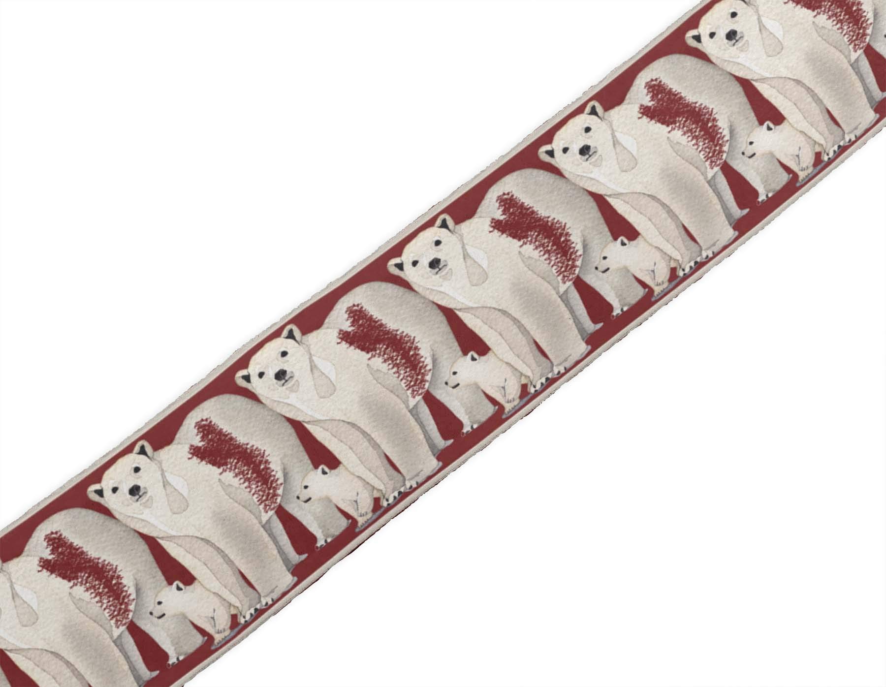Red Polar Bear Animal Print Velvet Ribbon Trim - 9 Yards, 3 Inches Wide for Crafts & Sewing Accessories | Perfect for DIY Projects, Gift Wrapping, and Home Decor