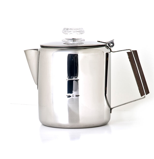 Chinook Timberline 6-Cup Stainless Steel Coffee Percolator - Perfect for Camping, Hiking & Outdoor Adventures