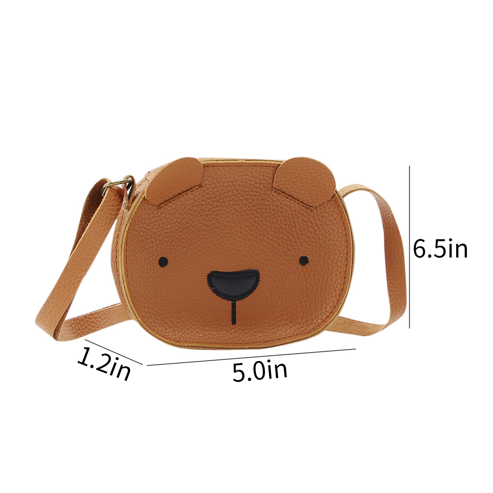 Adorable Cartoon Bear Leather Mini Coin Purse & Crossbody Bag for Toddler Girls and Boys - Perfect for School, Travel, and Daily Use
