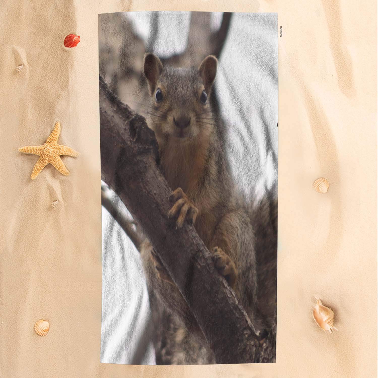 Soft Microfiber Squirrel Bath Towel - Cute Brown Animal Design on Tree Branch, 32x64 Inch, for Kids, Baby, Beach & Bathroom Use - Perfect for Swimming, Spa, and Home Decor