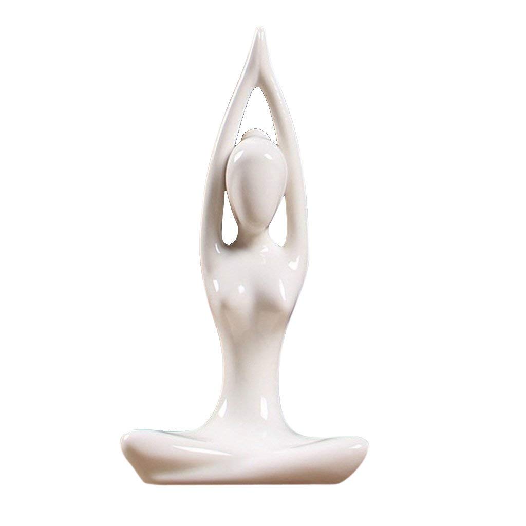 Ceramic Yoga Buddha Statue for Meditation - Handcrafted Zen Sculpture for Home, Office, Yoga Studio & Garden Decor | Perfect for Meditation Spaces, Feng Shui & Gift Giving
