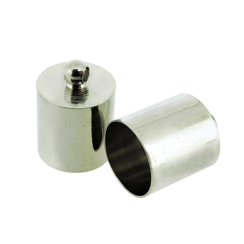 Silver Tone Jewelry End Caps 10pcs - 9mm for DIY Bracelets & Necklaces