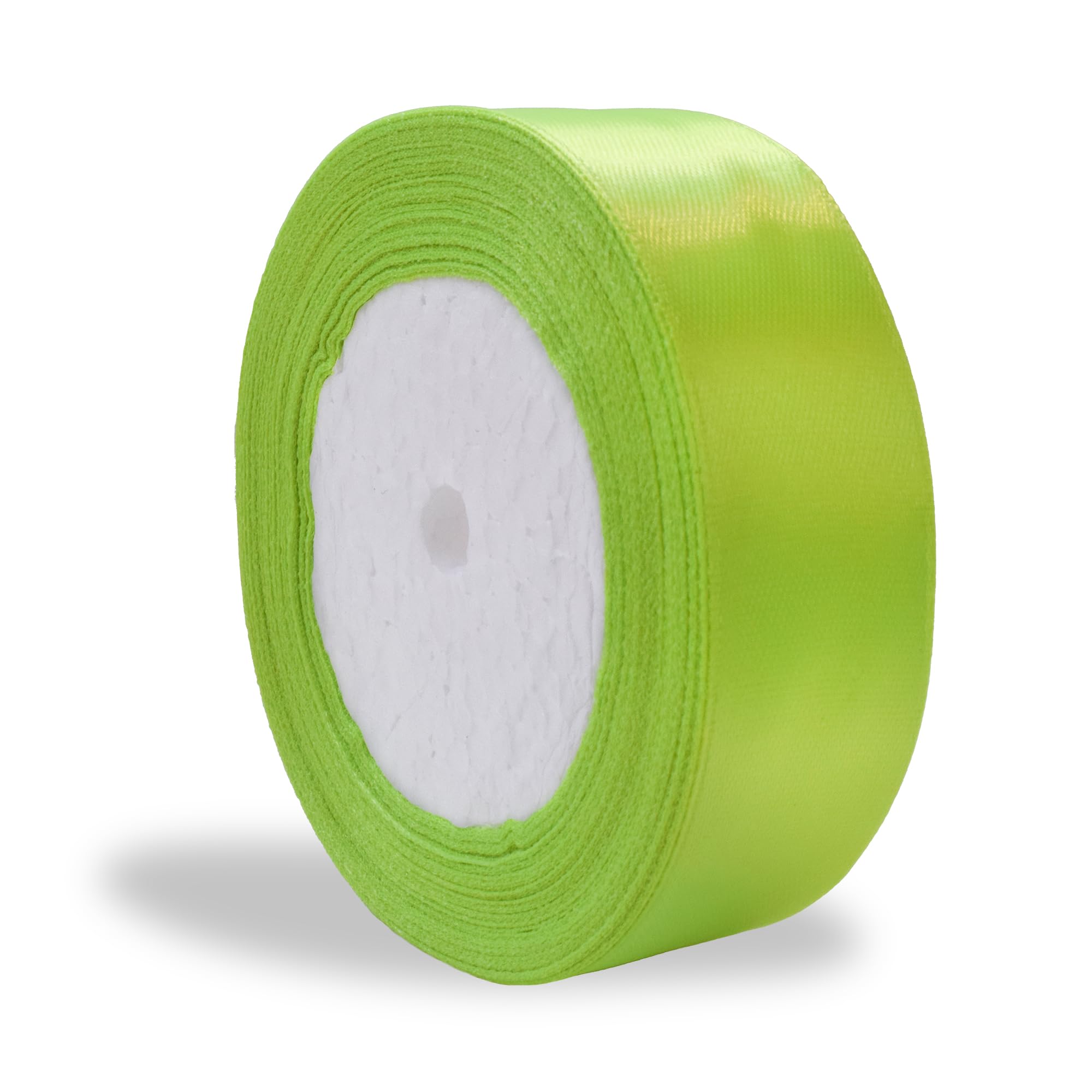 1 Inch Lime Green Satin Ribbon Roll - 25 Yards Bulk Craft Ribbon for Gift Wrapping, DIY Projects, Party Decorations & Scrapbooking