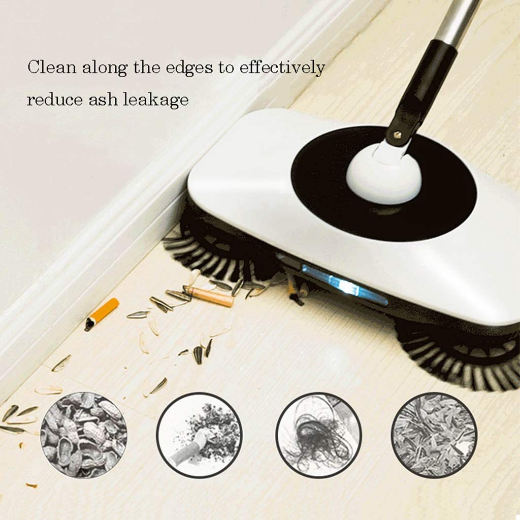 NLIAN 360° Rotating Hand Push Sweeper - Magic Spinning Broom with L-Shaped Handle for Effortless Household Cleaning (White) | Perfect for Hard Floors, Tile, Wood & Pet Hair Removal