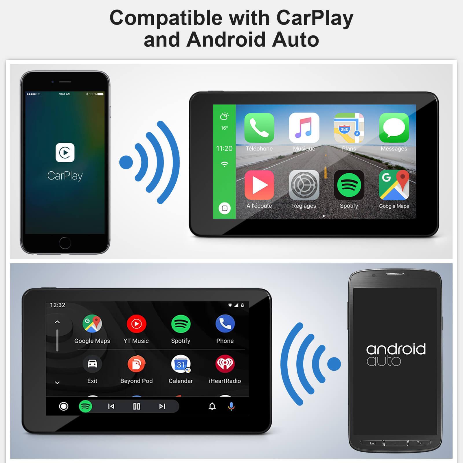 XGODY Wireless CarPlay & Android Auto Portable Car Stereo with GPS Navigation & Backup Camera - In-Car Entertainment System for Road Trips & Daily Commuting