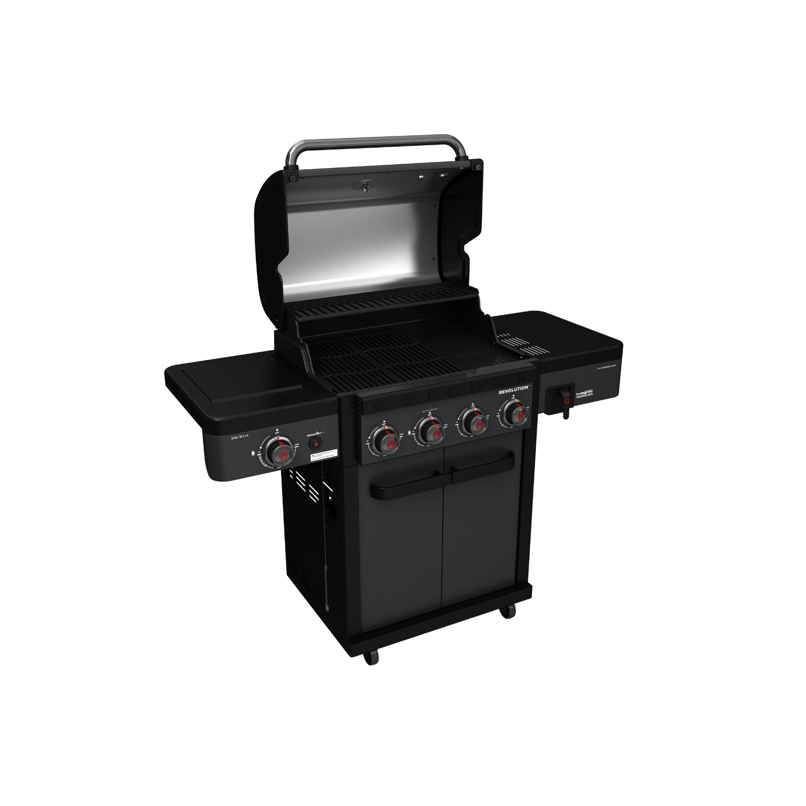 Coleman Revolution 4-Burner Propane Gas Grill with Side Burner - Black Matte Finish | Perfect for Backyard BBQs, Camping & Outdoor Cooking | REV4BMA