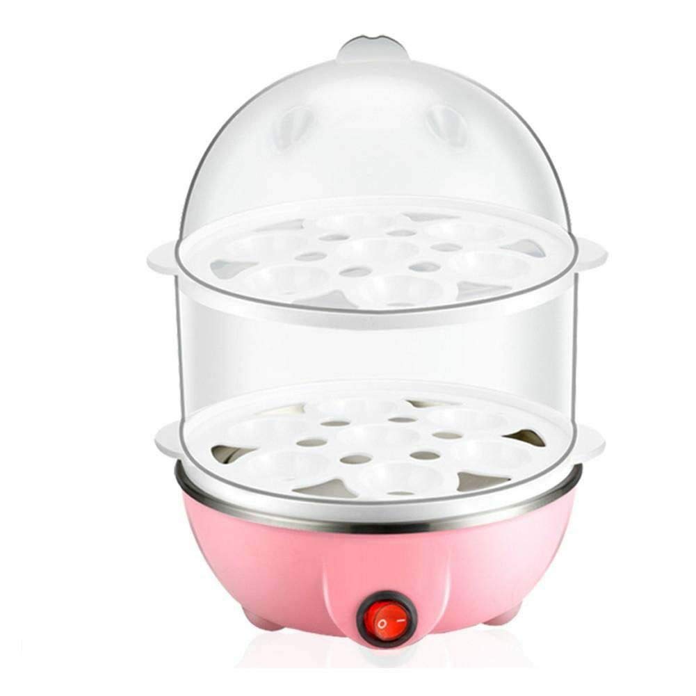 Homwel Rapid Electric Egg Cooker - 14 Capacity for Hard Boiled, Poached, Omelets, Steamed Vegetables, Seafood & Dumplings with Auto Shut Off | Perfect for Breakfast Meal Prep & Healthy Cooking (Pink)