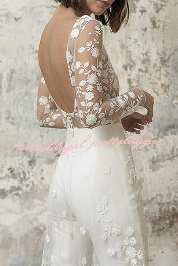 Elegant White Wedding Jumpsuit for Women - Chic Bridal Romper for Beach Elopement & Summer Weddings