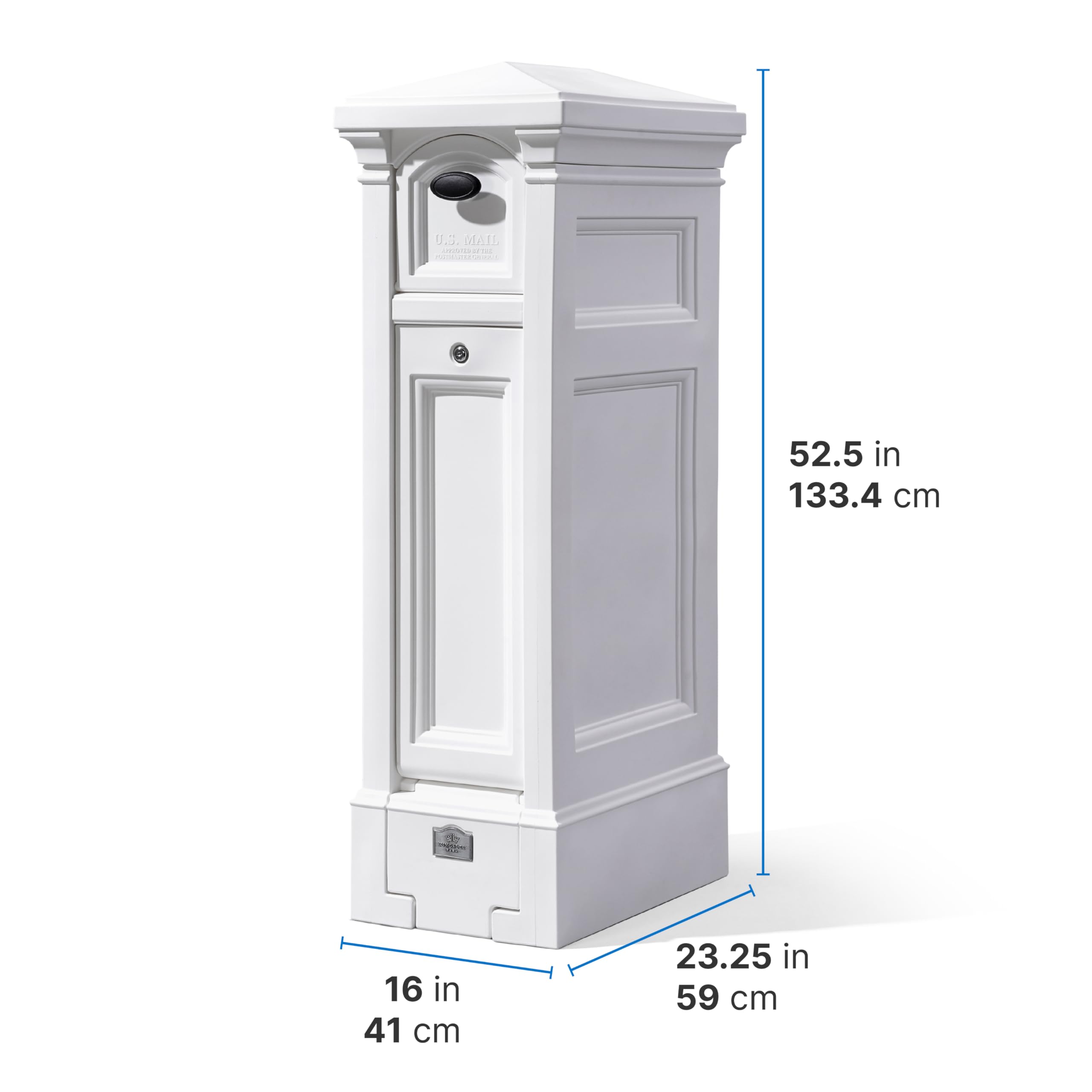 Step2 Atherton Reserve Storage Mailbox & Post - Extra Large Outdoor Mailbox with Weather-Resistant Durable Plastic Construction, Easy Installation & Mail Flag - Perfect for Homes, Apartments & Rural Areas
