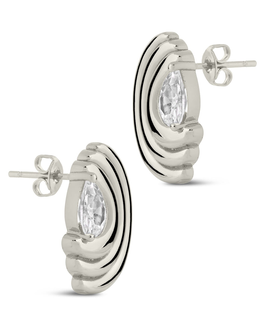 Stylish Kouign Amann CZ Stud Earrings for Women - Sparkling Cubic Zirconia Earrings for Daily Wear & Special Occasions
