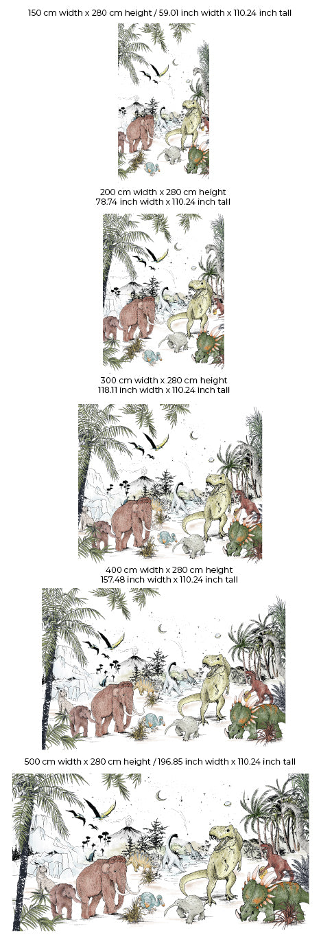 Dinosaur Wallpaper - Prehistoric Themed Wall Decals for Kids Room & Nursery Decor | Perfect for Bedroom, Playroom, and Classroom
