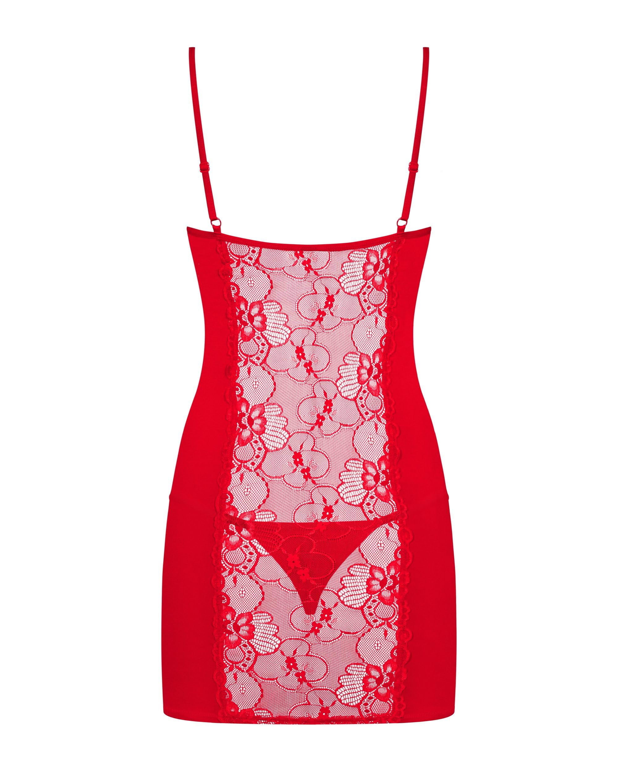 Sexy Red Lace Valentine's Day Babydoll Nightwear with Rhinestone Heart - S/M Size - Romantic Lingerie for Women | Perfect for Anniversary, Honeymoon & Couples Gift
