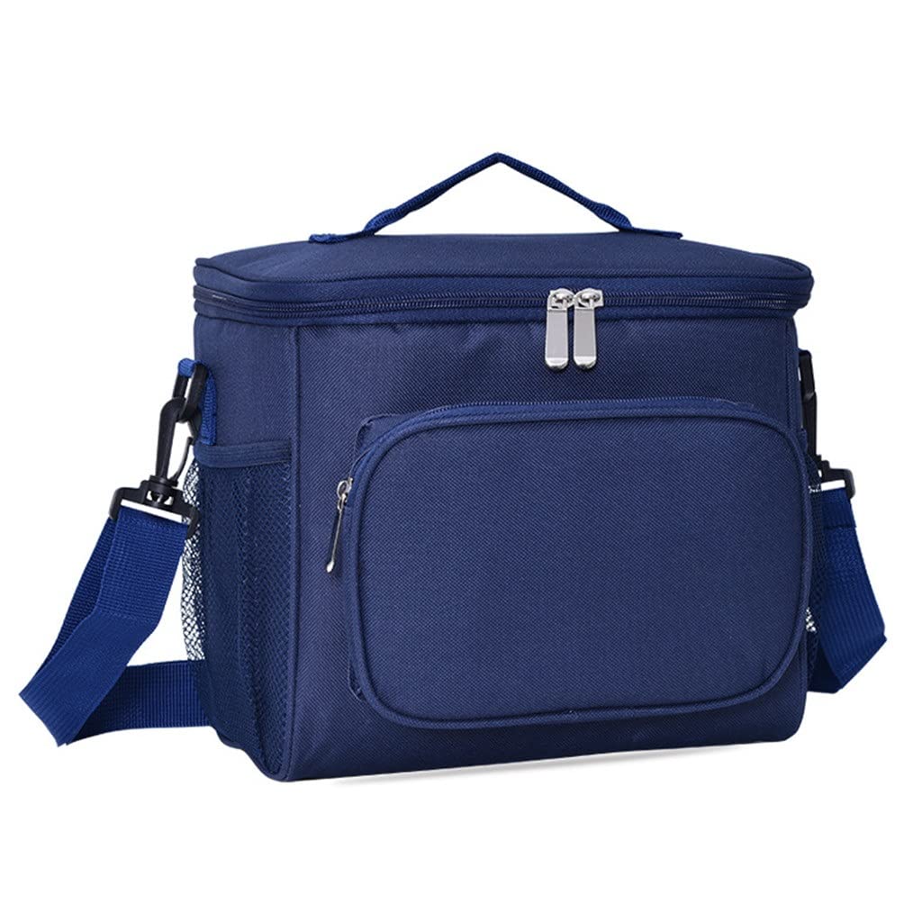 Insulated Oxford Cloth Picnic Lunch Bag with Ice Pack - Thermal Cooler for Outdoor, Work & School - Navy Blue Lunch Box for Women & Men (26x18x22.5cm) - Perfect for Picnics, Beach Trips & Office Meals