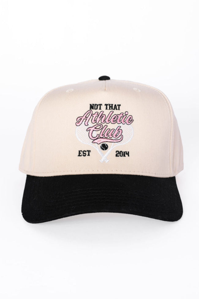 Not That Athletic Club Black & Natural Baseball Cap - Adjustable Unisex Dad Hat for Men & Women - Perfect for Outdoor Sports, Casual Wear & Sun Protection