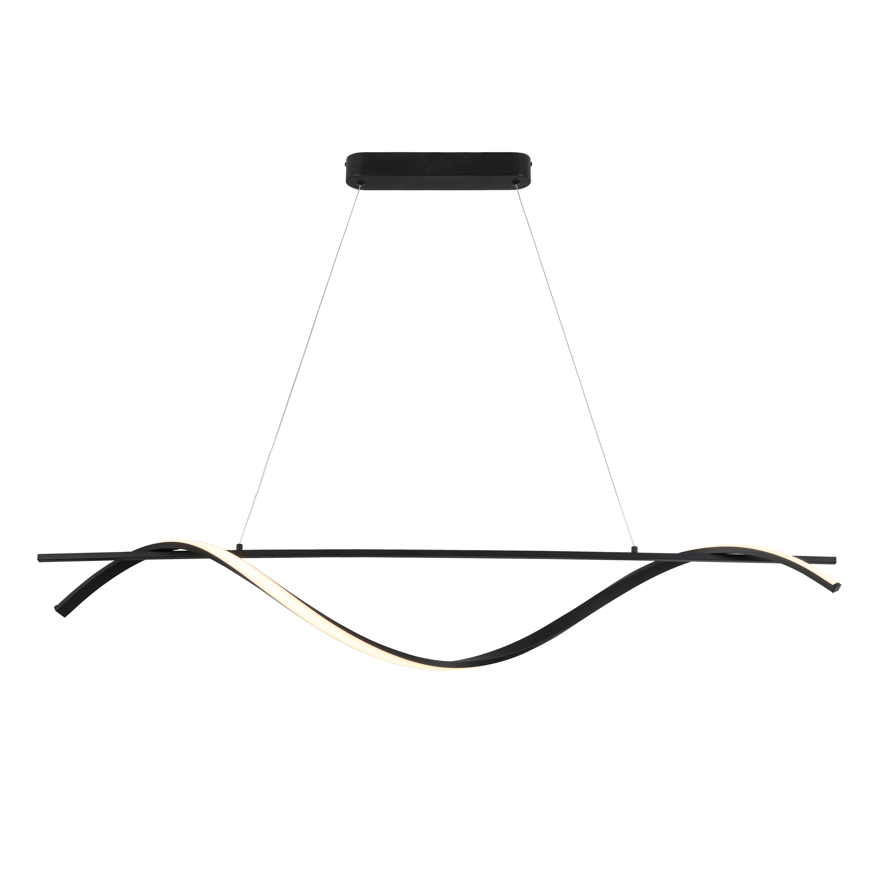 Boa LED Linear Pendant Light Fixture - Modern Matte Black Hanging Light for Kitchen Island, Dining Room & Office Lighting
