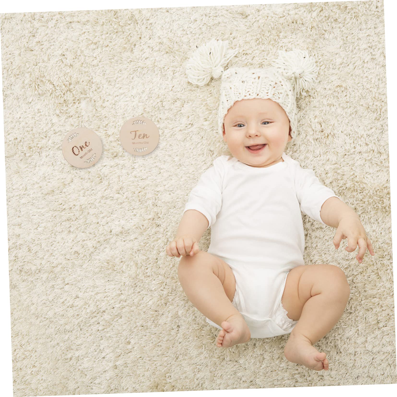 FAVOMOTO 2 Sets Baby Milestone Cards - Wooden Growth Tracker for Newborns, 12pcs*2 Monthly & Weekly Photo Props - Perfect for Baby Shower Gifts, First Birthday, and Monthly Milestone Photos