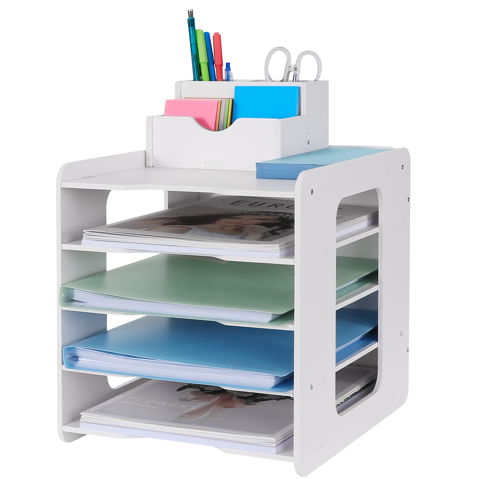 5-Tier Letter Tray Organizer - A4 Paper File Holder & Desk Document Organizer for Home, Office & School | Perfect for Mail Sorting, Bill Organization & Office Supplies Storage