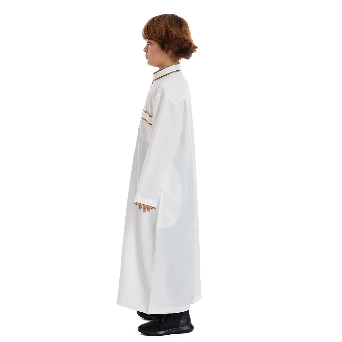 Premium Middle Eastern Arab Boy Thobe Thawb - Traditional Islamic Zipper Robe for Kids - Perfect for Eid, Weddings & Special Occasions