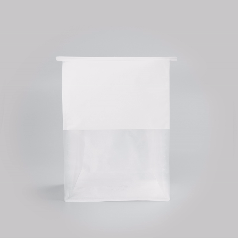 Premium White Cotton Paper Tin Tie Bags with Clear Window - 8.75