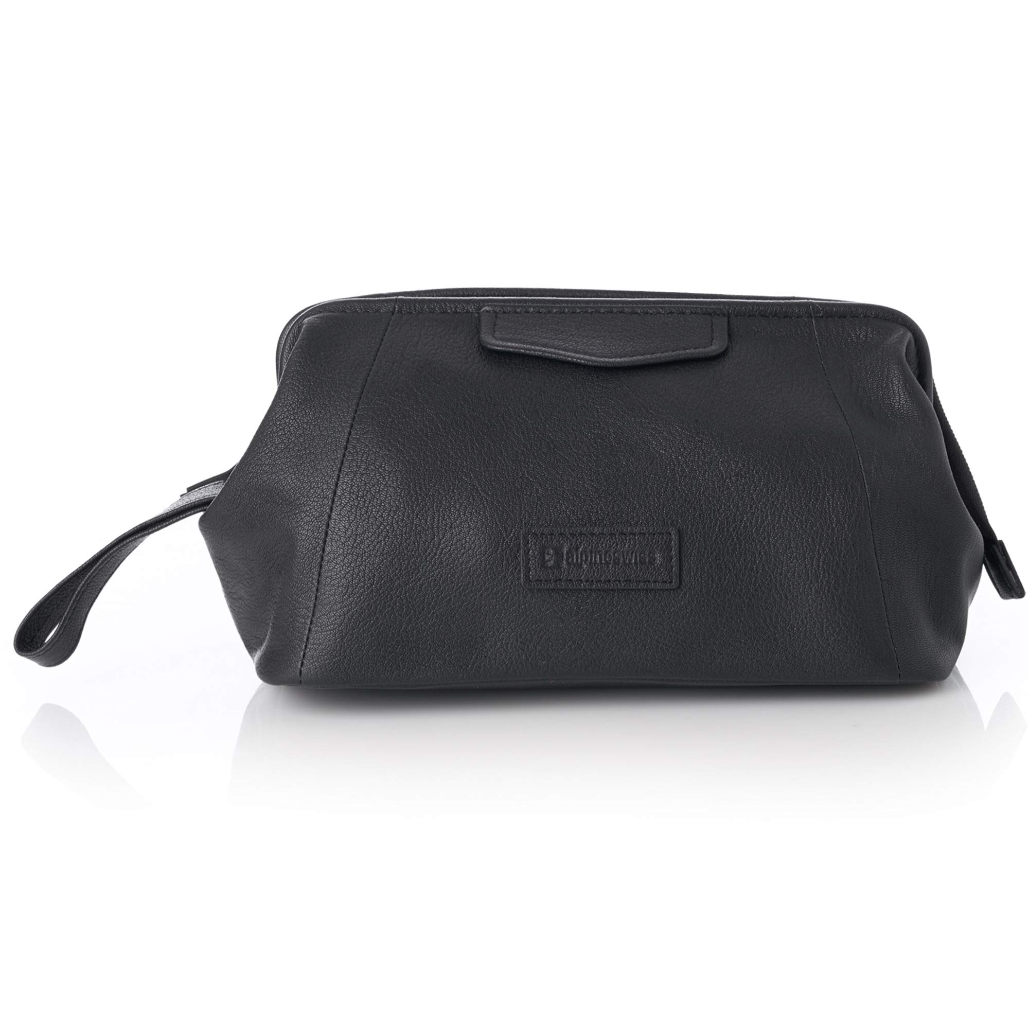 Premium Genuine Leather Dopp Kit - Alpine Swiss Lauter Toiletry Bag for Men, Travel Shaving Kit with Multiple Pockets, Ideal for Business Trips, Gym, Camping & Weekend Getaways