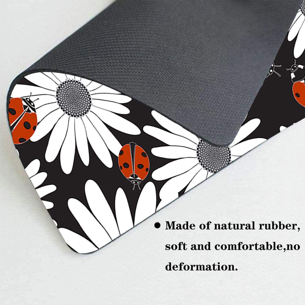 Ladybugs Non-Slip Rubber Base Mouse Pad - Cute Computer Desk Accessory for Laptop & PC Gaming, Office Work & Home Use