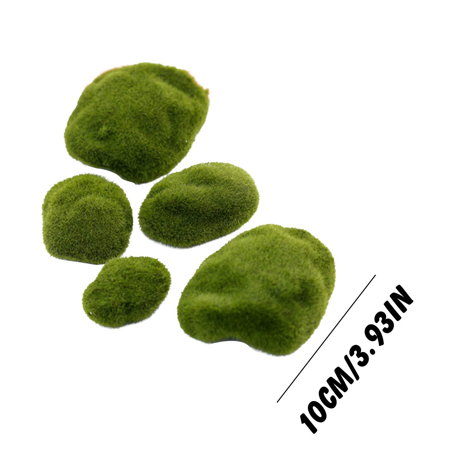 Artificial Moss Stone Ball - DIY Fake Decorative Green Moss Rocks for Home & Garden Decor - Perfect for Terrariums, Fairy Gardens, and Tabletop Displays