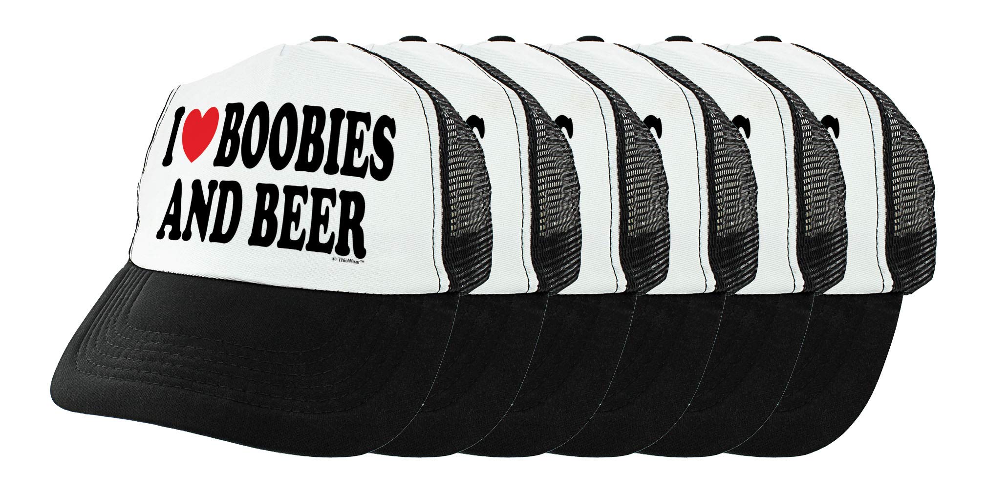 Funny I Heart Boobies and Beer Trucker Hat - Humorous Gag Gift for Men - Adult Novelty Hat - Perfect for Parties, Bachelorette Gifts & Casual Wear