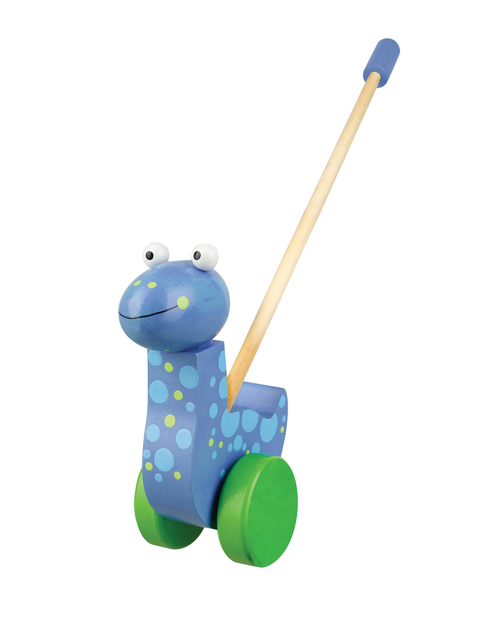 Orange Tree Toys Dinosaur Push Along - Wooden Pull Toy for Toddlers 1-3 Years, Educational Walking Dinosaur with Wheels - Perfect for Early Learning, Motor Skills Development & Indoor/Outdoor Playtime