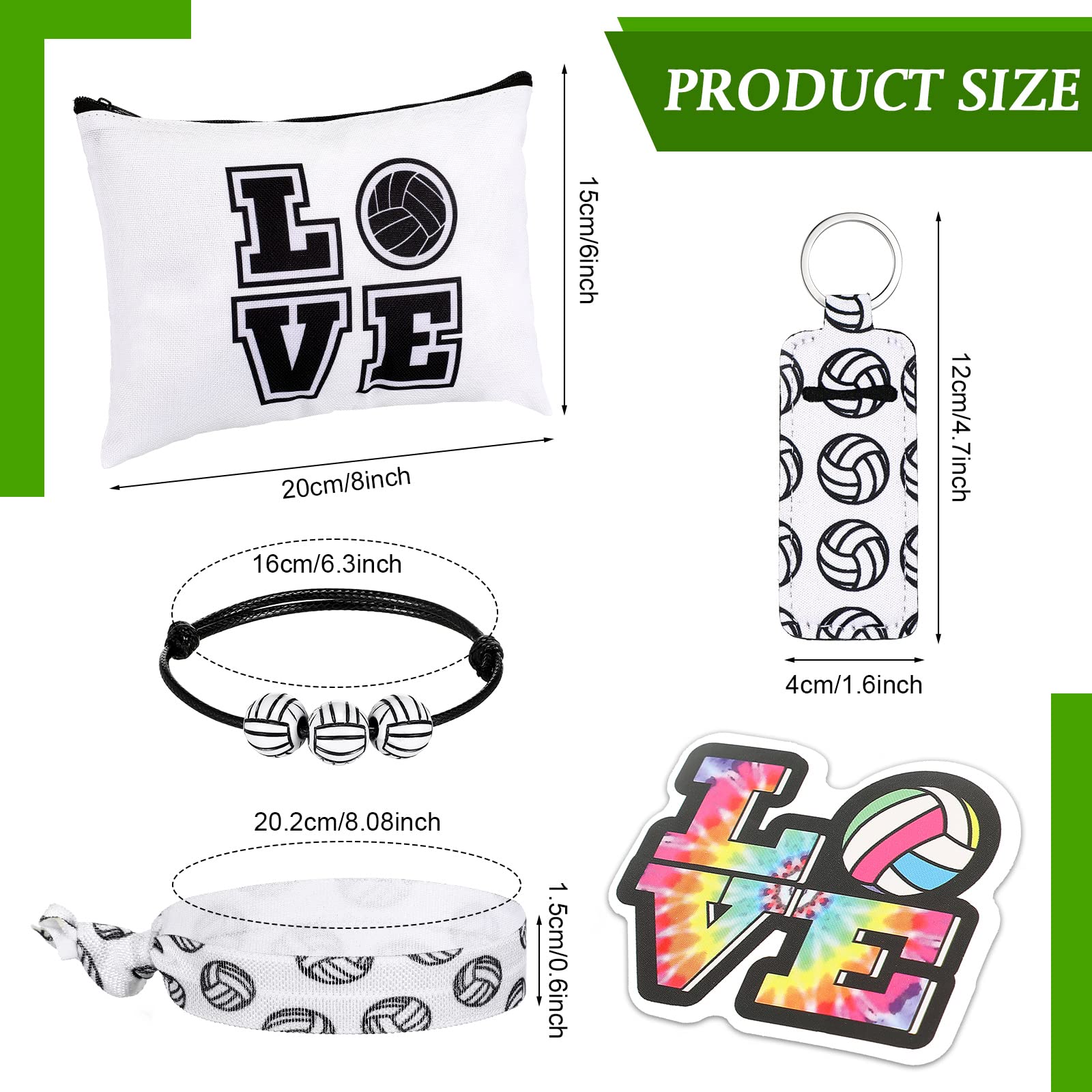 LEIFIDE 148 Pcs Volleyball Party Favors Set - Team Gift Bags, Bracelets, Keychains, Hair Ties, Stickers for Volleyball Birthday Decorations & Goodie Bags | Perfect for Team Parties, Tournaments & Player Gifts
