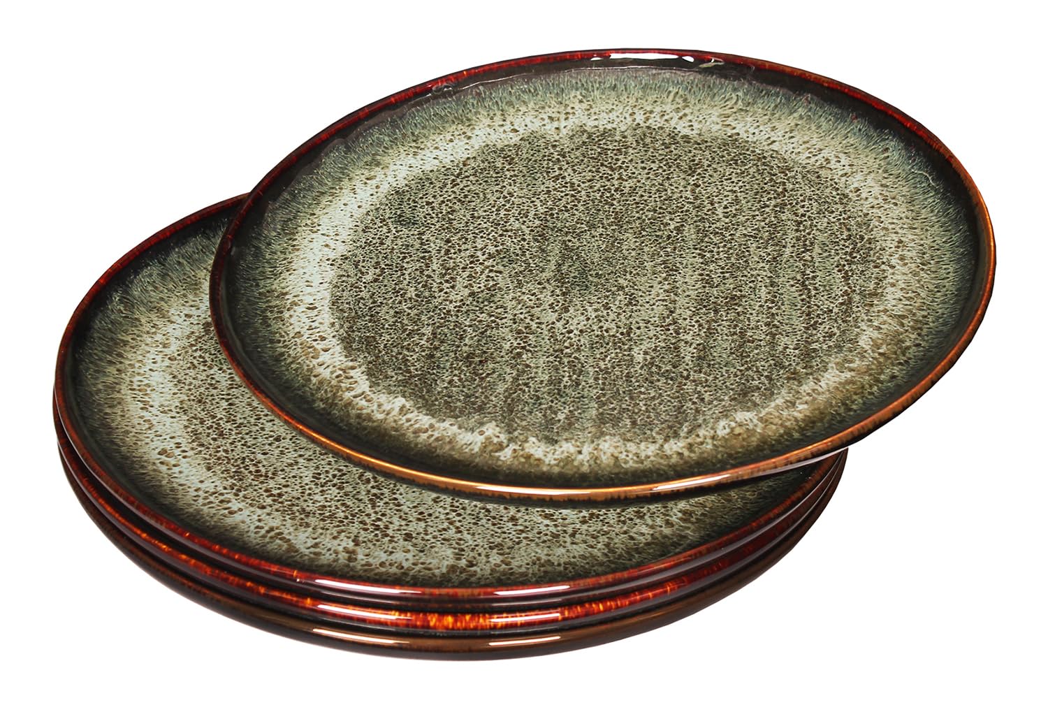 4-Piece Ceramic Dinner Plate Set - 10 Inch Round Porcelain Plates for Lunch & Snacks - Microwave & Dishwasher Safe, Scratch Resistant - Perfect for Family Dinners, Parties & Restaurant Use