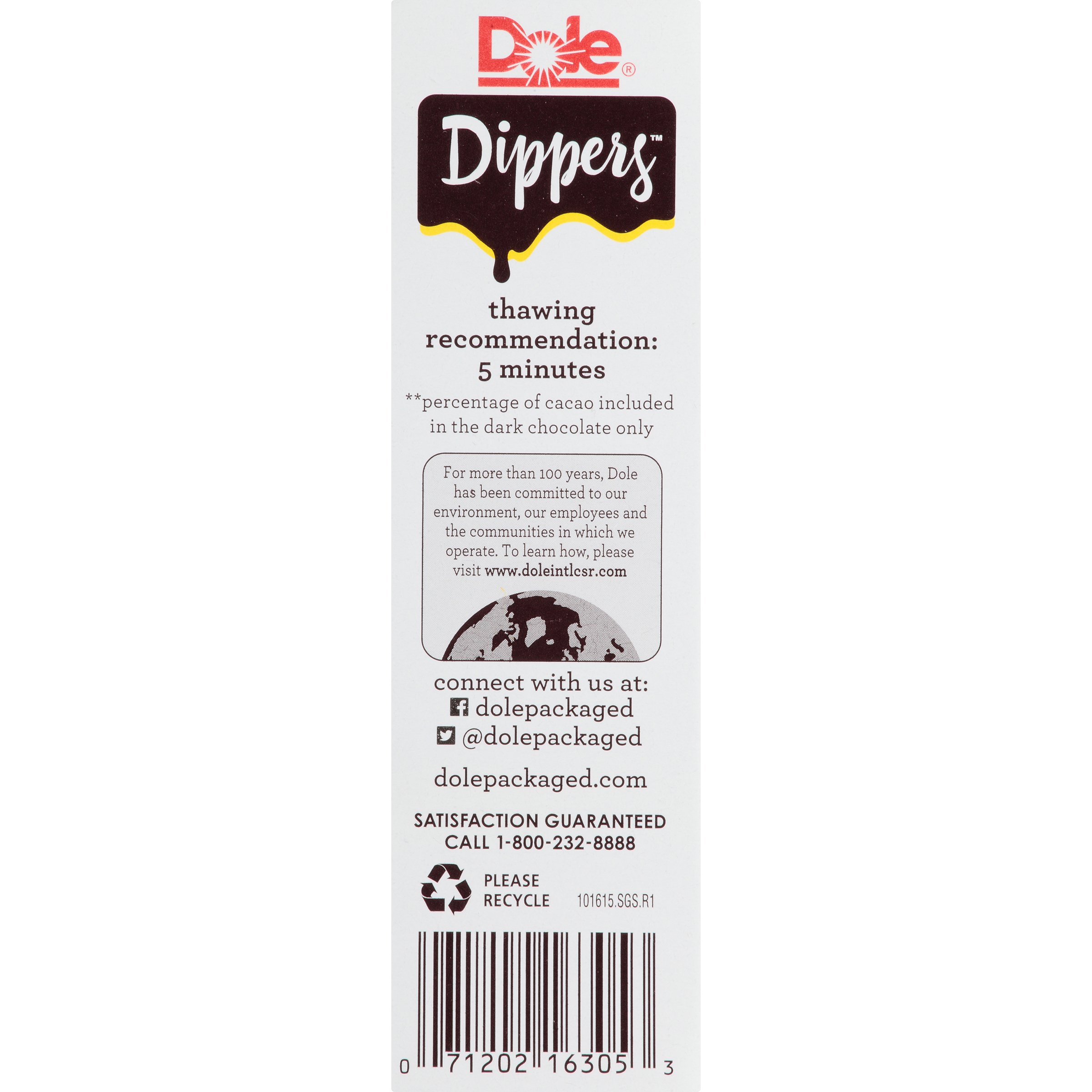 Dole Frozen Dark Chocolate Dippers - Dark Chocolate Covered Banana Slices, 1.55 Oz (6 Pack) | Healthy Frozen Snacks for Kids, Dessert Lovers & Party Treats | Perfect for School Lunches, Movie Nights & After-School Snacks