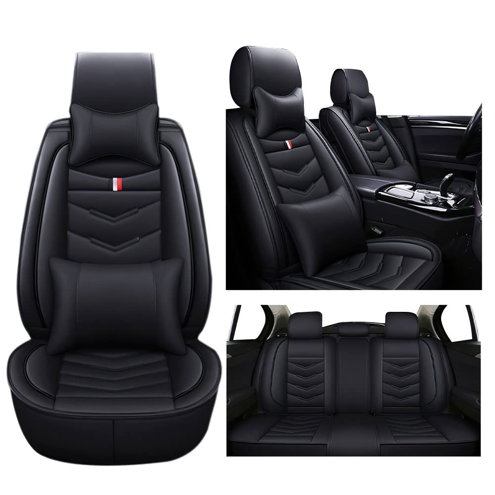 Premium Waterproof Leather Car Seat Covers for Scion tC 2005-2016 - Durable, Breathable, Odor-Free Sport Seat Protectors (Luxury Black) | Perfect for Daily Commutes, Road Trips & Car Enthusiasts
